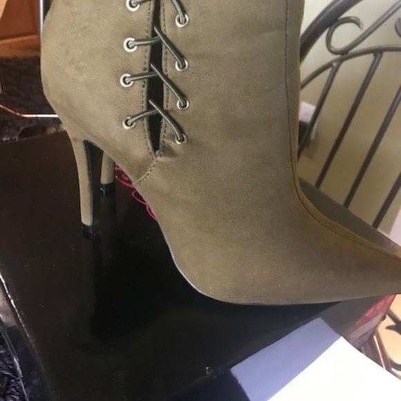 Olive Green Booties - Picture 2 of 4